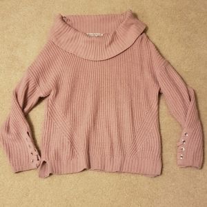 Cowl Neck Pink Sweater